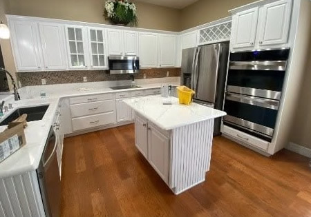 Freshly painted kitchen cabinets in a Lake Nona, FL home